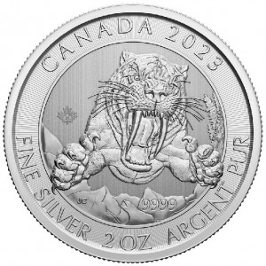 Canada 2023 - Ice Age - Smilodon Sabre-Tooth Cat Ag999.9 2 oz BU