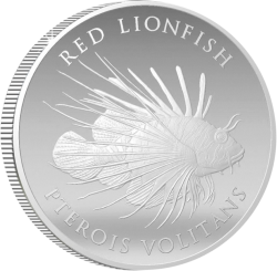 Pitcairn Islands 2023 - Marine Life - Red Lionfish Ag999.9 1 oz BU