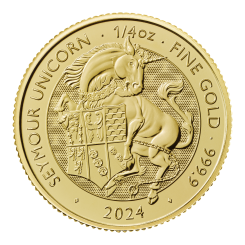 Great Britain 2024 - The Royal Tudor Beasts - Seymour Unicorn Au999.9 1/4 oz BU (z defektami)