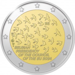 Belgium 2 Euro 2024 - EU presidency Belgium FR version Coincard