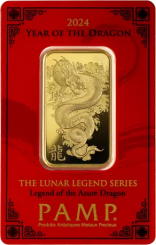 Gold bar Au999.9 PAMP - Lunar Legends - Azure Dragon 1 oz 2024