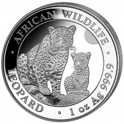 Somalia 2024 - African Wildlife - Leopard Ag999.9 1 oz BU