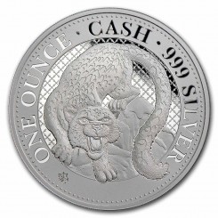 St. Helena 2024 - Cash India Wildlife - The Snow Leopard Ag999 1 oz BU