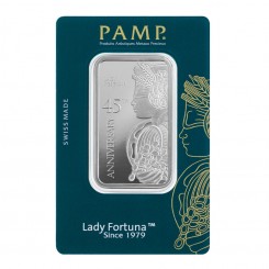 Silver bar Ag999 PAMP Lady Fortuna 45th Anniversary 1 oz