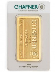 Gold bar Au999.9 C.Hafner - 100 g