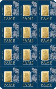 Gold bar Au999.9 PAMP Multigram - 12x1g