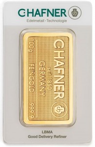 Gold bar Au999.9 C.Hafner - 100 g