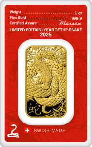 Gold bar Au999.9 Argor-Heraeus - Lunar - Year Of The Snake 1oz 2025