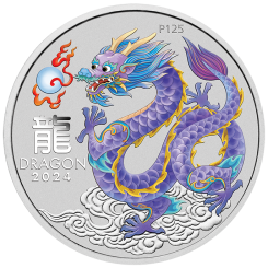 Australia 2024 - Lunar Series III 2024 Year of the Dragon Ag999.9 1oz BU Lilac