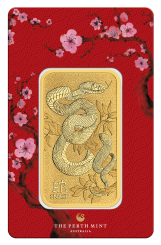 Gold bar Au999.9 Lunar Snake 1oz BU