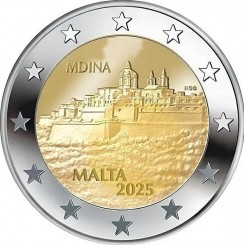 Malta 2 euro 2025 Dated Walled Cities - Mdina BU roll