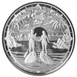 EC 2024 - EC8 St. Vincent & the Grenadines Paddleboard Couple Ag999 1oz BU