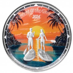 EC 2024 - EC8 St. Vincent & the Grenadines Paddleboard Couple Ag999 1oz Color