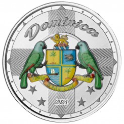 EC 2024 - EC8 Dominica- Coat of Arms Ag999 1oz Color