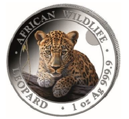 Somalia 2025 -African Wildlife - Leopard Ag999.9 1oz Colored