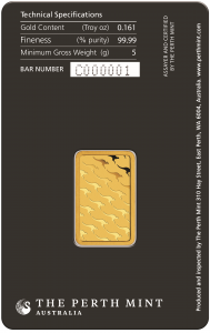Gold bar Au999.9 The Perth Mint - Kangaroo 5g