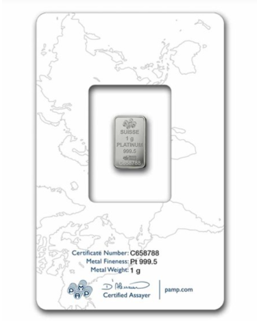 Platinum bar Pt999.5 PAMP - 1 g