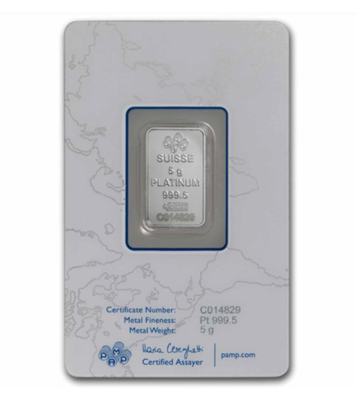 Platinum bar Pt999.5 PAMP - 5 g