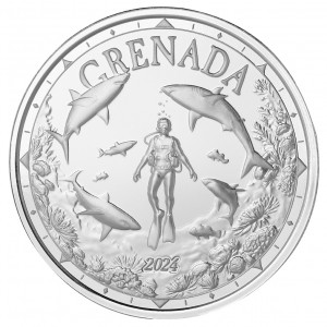 EC 2024 - EC8 Grenada Shark Diver Ag999 1oz BU