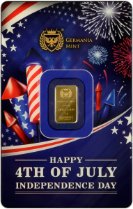 Germania Mint -1g Au999.9 Minted Bar - 4th of July