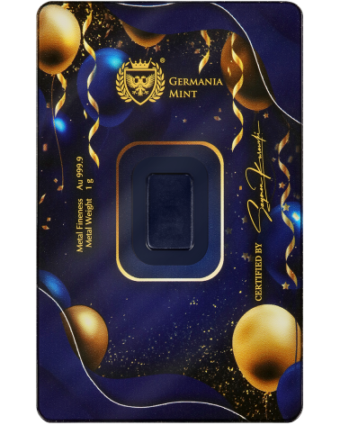 Happy Birthday - Germania Mint Gold Minted Bar 1g