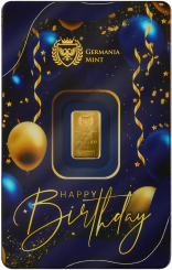 Happy Birthday - Germania Mint Gold Minted Bar 1g