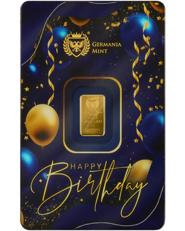 Happy Birthday - Germania Mint Gold Minted Bar 1g