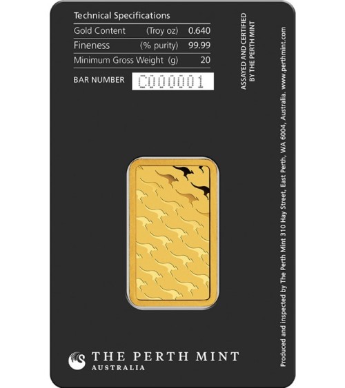 Gold bar Au999.9 The Perth Mint - Kangaroo 20g