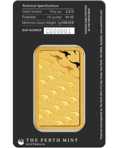 Gold bar Au999.9 The Perth Mint - Kangaroo 100g