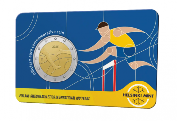Finland 2025 2 Euro - Finland-Sweden Athletics International 100years Coincard ENG