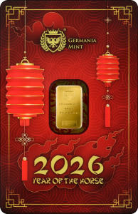 Germania Mint -1g Au999.9 Minted Bar - Chinese Year of the Horse