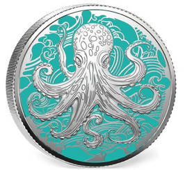 Pitcairn Islands 2025 - Ocean Wonders - Octopus Ag999 1 oz BU
