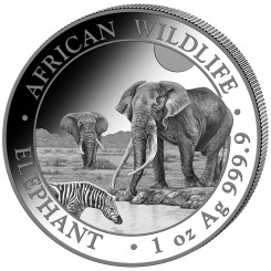 Somalia 2026 - African WIldlife - Elephant Ag999.9 1 oz BU