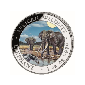 Somalia 2026 - African WIldlife - Elephant Ag999.9 1 oz Color