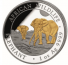 Somalia 2026 - African WIldlife - Elephant Ag999.9 1 oz Gilded