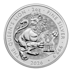 Great Britain 2026-The Royal Tudor Beasts- Queen's Lion Ag999.9 2oz BU