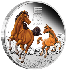 Australia 2026 - Lunar Series III Year of the Horse Ag999.9 1oz Silver Proof Coloured Coin