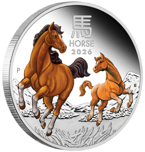 Australia 2026 - Lunar Series III Year of the Horse Ag999.9 1oz Silver Proof Coloured Coin