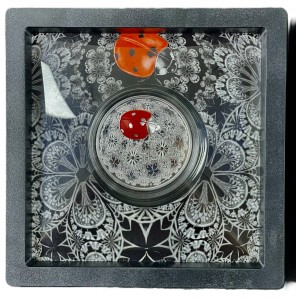 Liberia 2024 - ENTOMA - Ladybird Ag9999 1oz Ruthenium Red Coloured