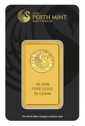 Złota sztabka Au999.9 The Perth Mint - Kangaroo 50g