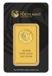 Złota sztabka Au999.9 The Perth Mint - Kangaroo 100g