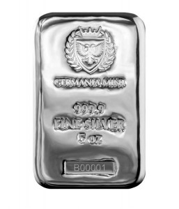 Silver bar Ag999.9 Germania Mint - 5 oz cast bar EXP