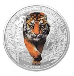 Cambodia 2026 - Lost Tigers of Cambodia Ag999 1 oz Color