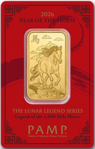 Gold bar Au999.9- Pamp Lunar Horse 2026 1oz