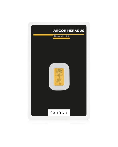 Gold bar Au999,9 Argor-Heraues - 1g