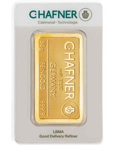 Gold bar Au999.9 C.Hafner - 50g