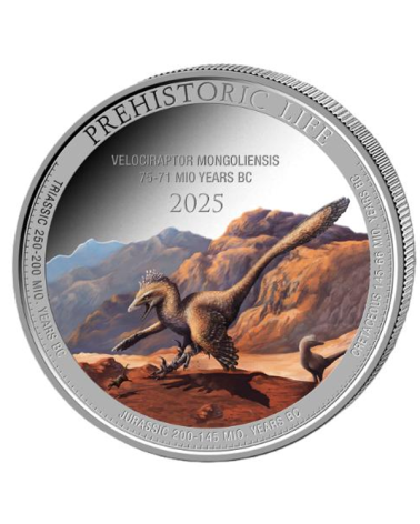 Congo 2025 - Prehistoric Life II Velociraptor Mongoliensis Ag999.9 1oz BU color