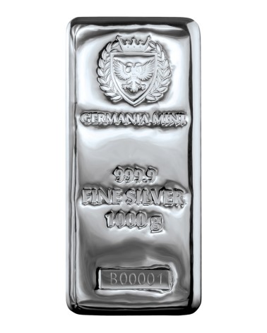 Silver bar Ag999.9 Germania Mint - 1000 g cast bar EXP