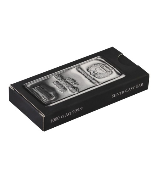 Silver bar Ag999.9 Germania Mint - 1000 g cast bar EXP