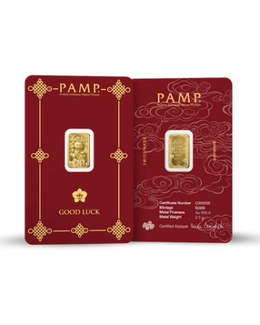 Gold Bar Au999.9- PAMP Suisse Lucky Cat 2,5g